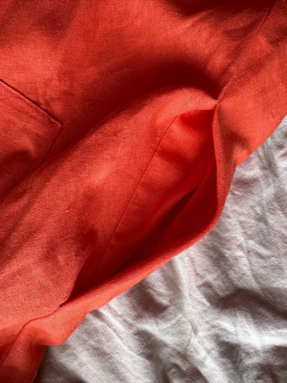 Donna Karan New York Orange Linen Belted Shirt Dress Midi Size 12 - Picture 14 of 15